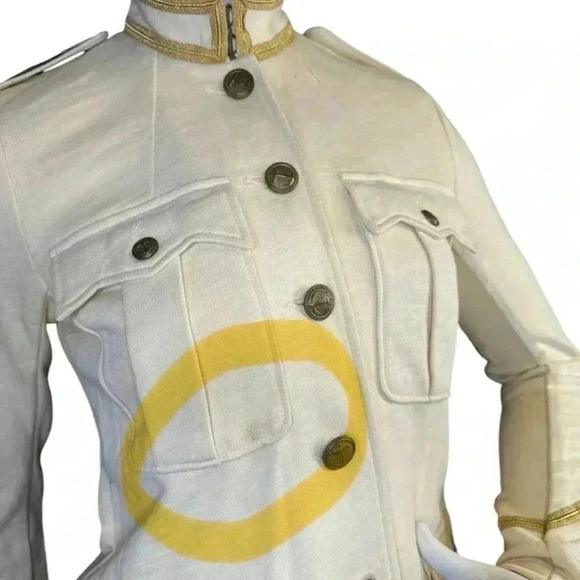 Denim & Supply Ralph Lauren Military Style Jacket cream With Gold Trim Pockets. - Picture 5 of 15